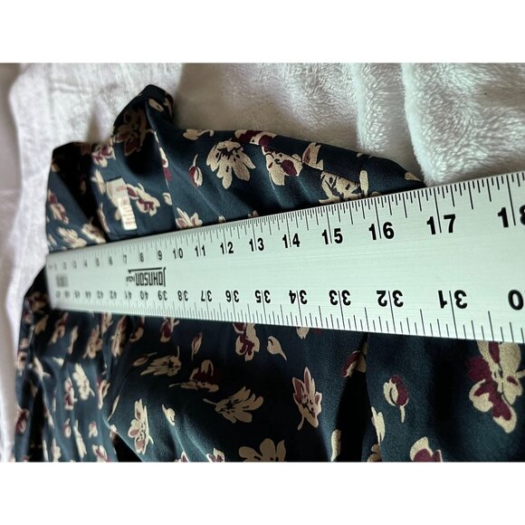 Sundance Womens Floral Print Silk Midi Dress Size 10 Black Red Short Sleeve Boho - Picture 5 of 13